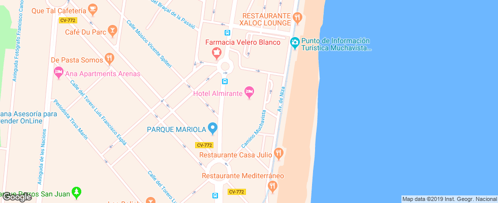 Отель Almirante на карте Испании