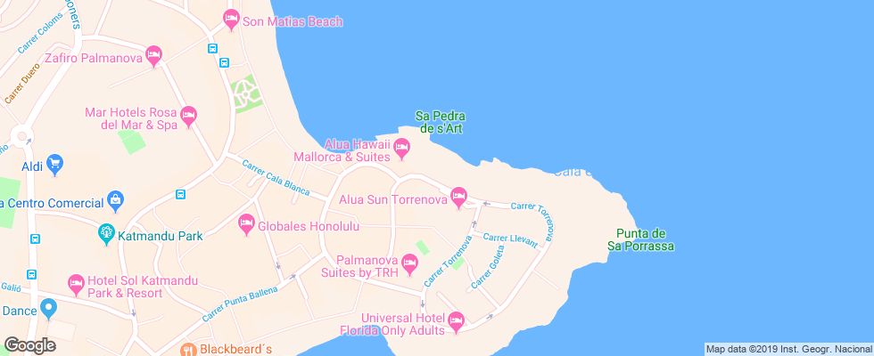 Отель Alua Palmanova Bay на карте Испании