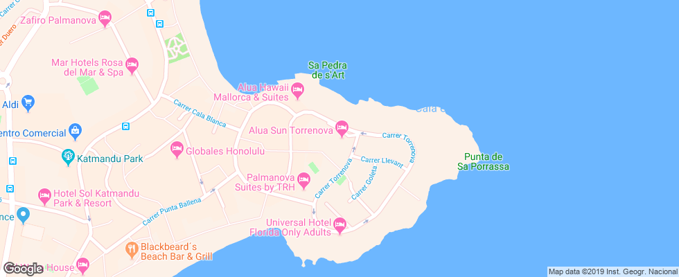 Отель Alua Sun Torrenova на карте Испании