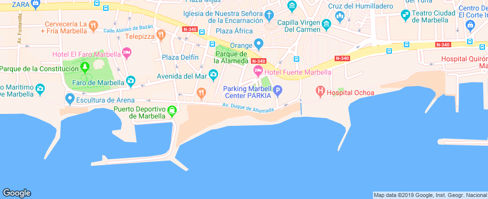 Отель Amare Marbella Beach на карте Испании