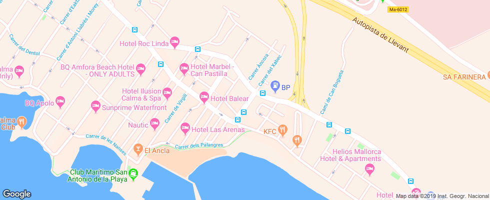 Отель Amic Gala на карте Испании
