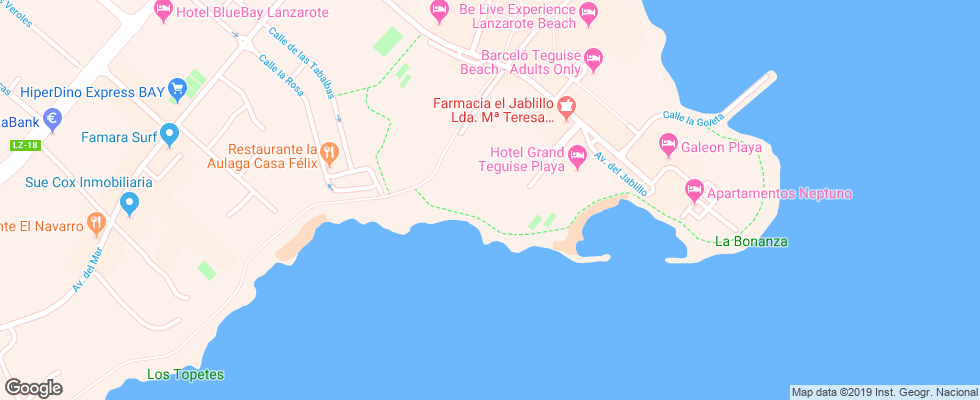 Отель Apartamentos Blue Sea Costa Teguise Beach на карте Испании