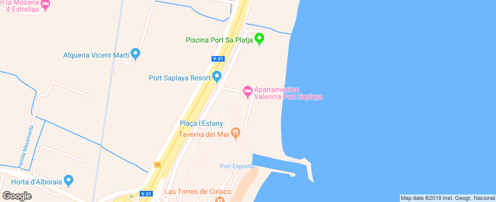 Отель Apartamentos Port Soplaya на карте Испании