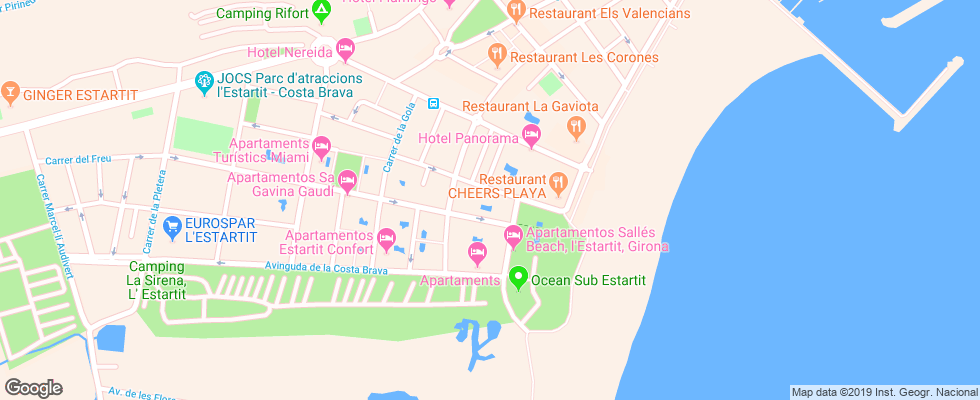 Отель Apartamentos Roma на карте Испании