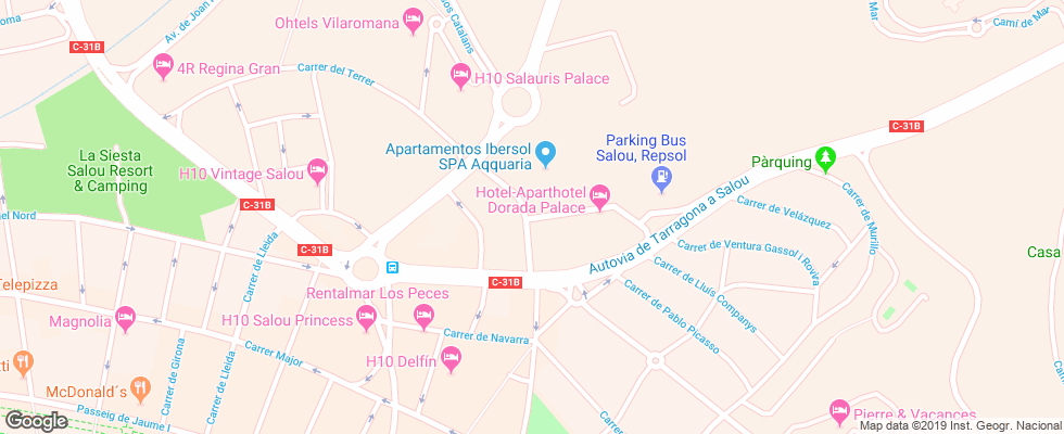 Отель Aqquaria Salou Apt на карте Испании
