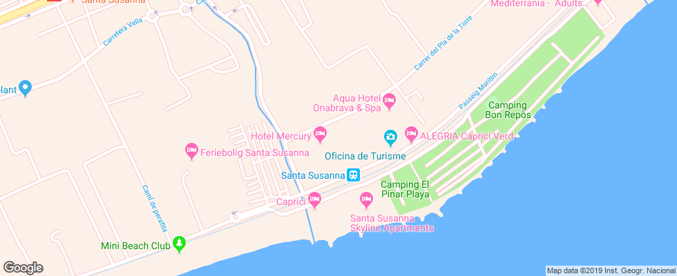 Отель Aqua Hotel Aquamarina на карте Испании