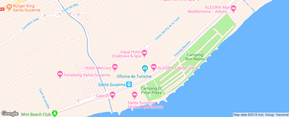 Отель Aqua-Hotel Onabrava на карте Испании