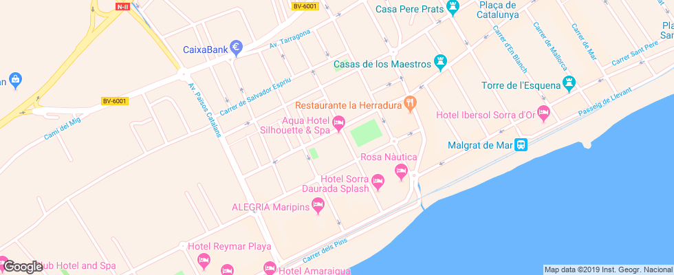 Отель Aqua Silhouette & Spa на карте Испании