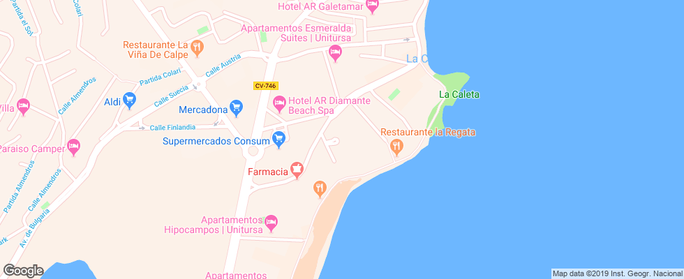 Отель Ar Roca Esmeralda & Spa на карте Испании