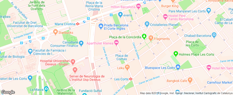 Отель Atenea Apt Barcelona на карте Испании
