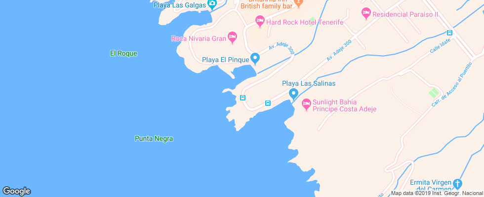 Отель Bahia Principe Costa Adeje на карте Испании
