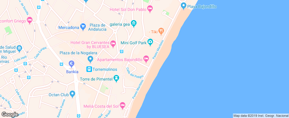 Отель Bajondillo Apt на карте Испании
