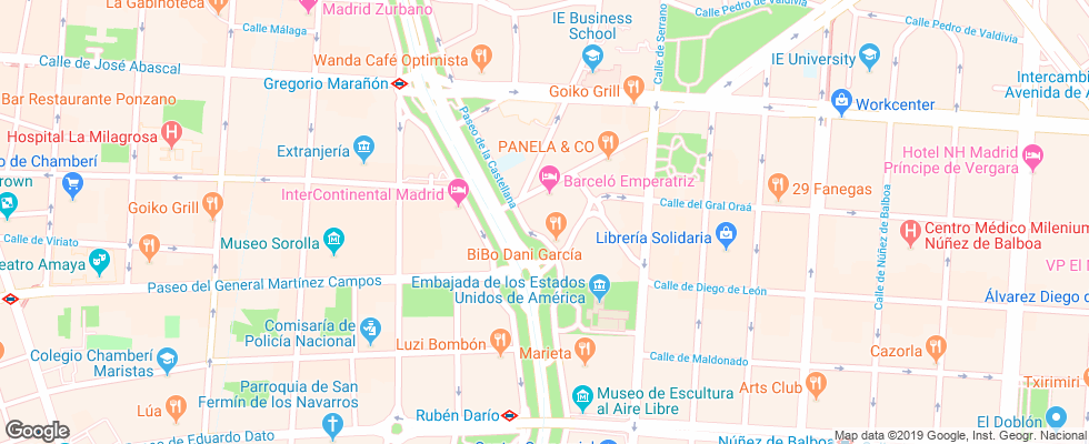 Отель Barcelo Emperatriz на карте Испании