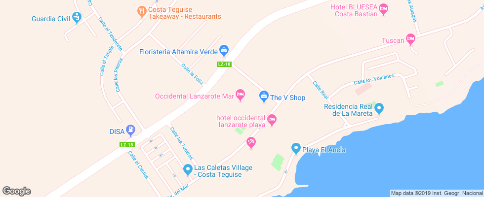 Отель Barcelo Lanzarote Resort на карте Испании
