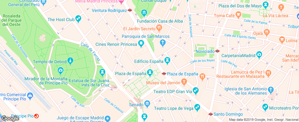 Отель Barcelo Torre De Madrid на карте Испании