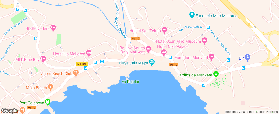 Отель Be Live La Cala на карте Испании