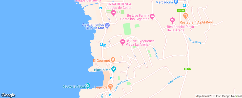 Отель Be Live Playa La Arena на карте Испании