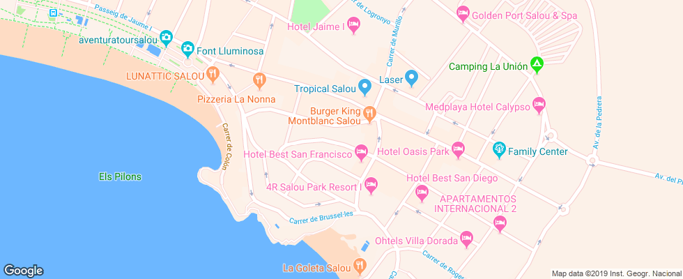 Отель Best Los Angeles на карте Испании