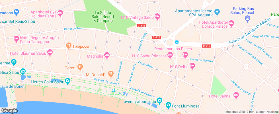 Отель Best Michelangelo на карте Испании