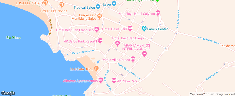 Отель Best San Diego на карте Испании