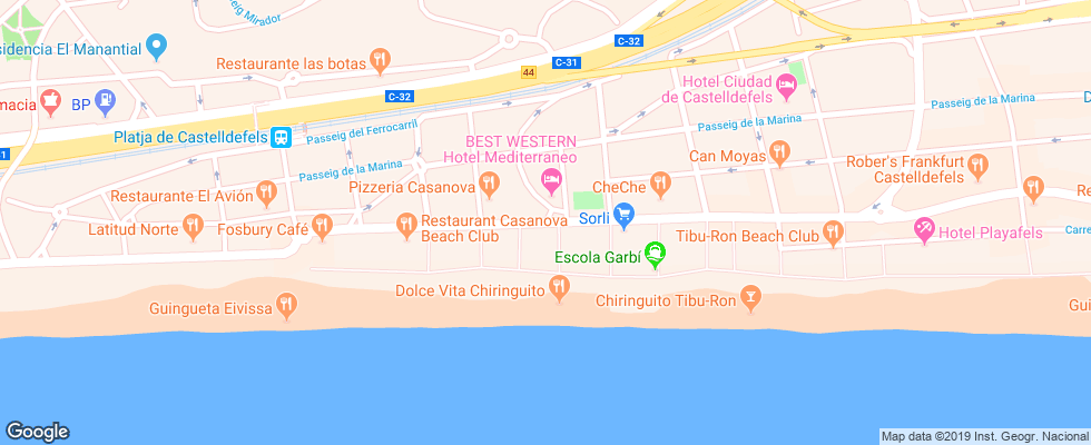 Отель Best Western Mediterraneo на карте Испании