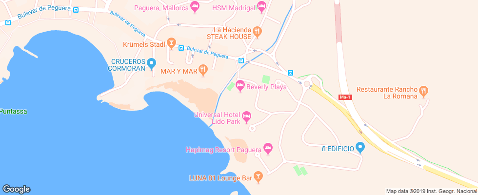 Отель Beverly Playa на карте Испании