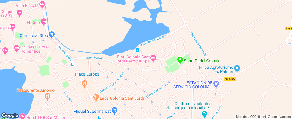 Отель Blau Club Colonia San Jordi на карте Испании