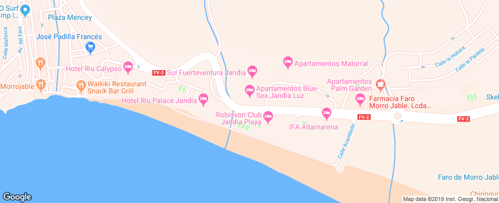 Отель Blue Sea Jandia De Luz на карте Испании