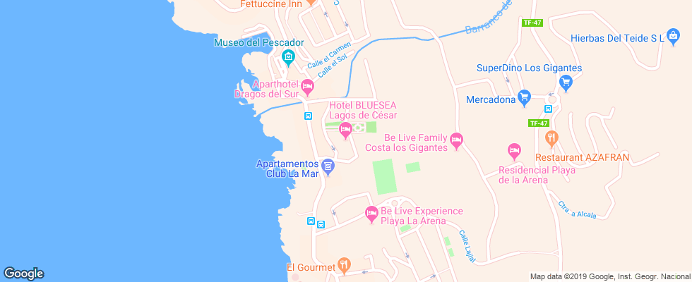 Отель Blue Sea Lagos De Cesar на карте Испании
