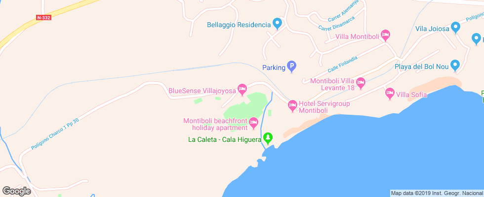 Отель Bluesense Villajoyosa Resort на карте Испании