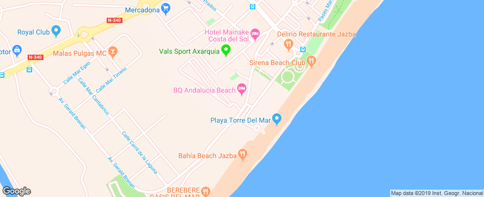 Отель Bq Andalucia Beach на карте Испании
