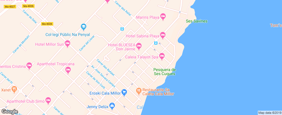 Отель Cala Millor Garden на карте Испании