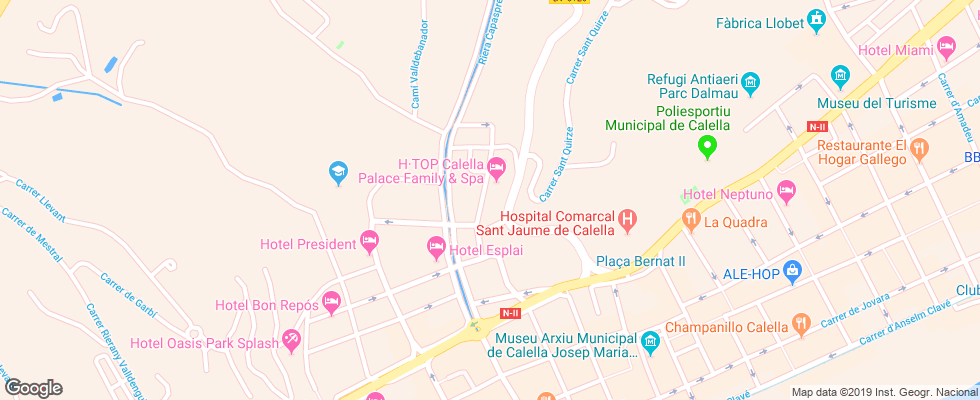 Отель Calella Palace на карте Испании