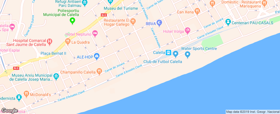 Отель Calella Park на карте Испании