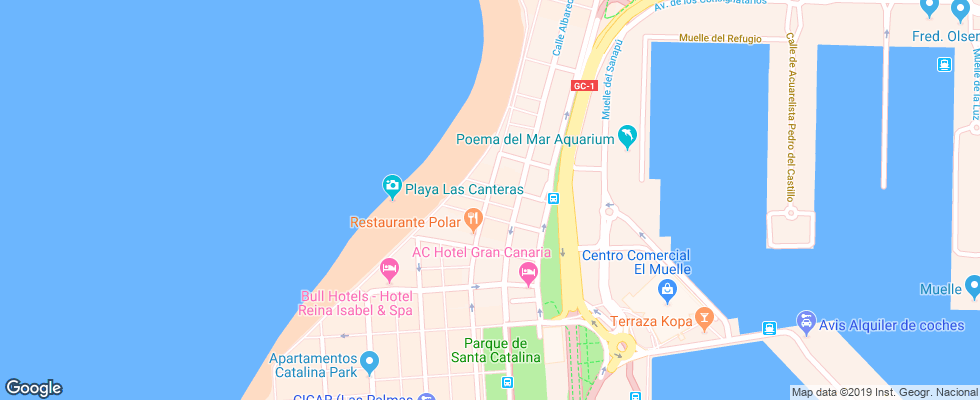 Отель Cantur City на карте Испании