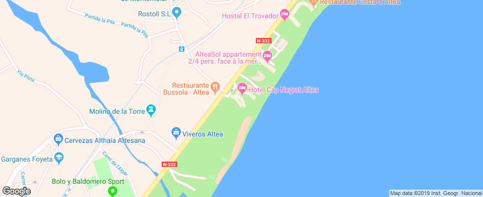Отель Cap Negret на карте Испании