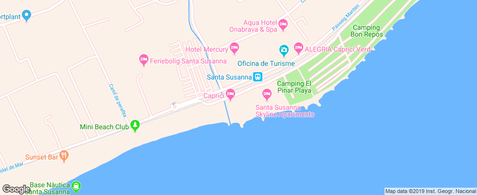 Отель Caprici на карте Испании
