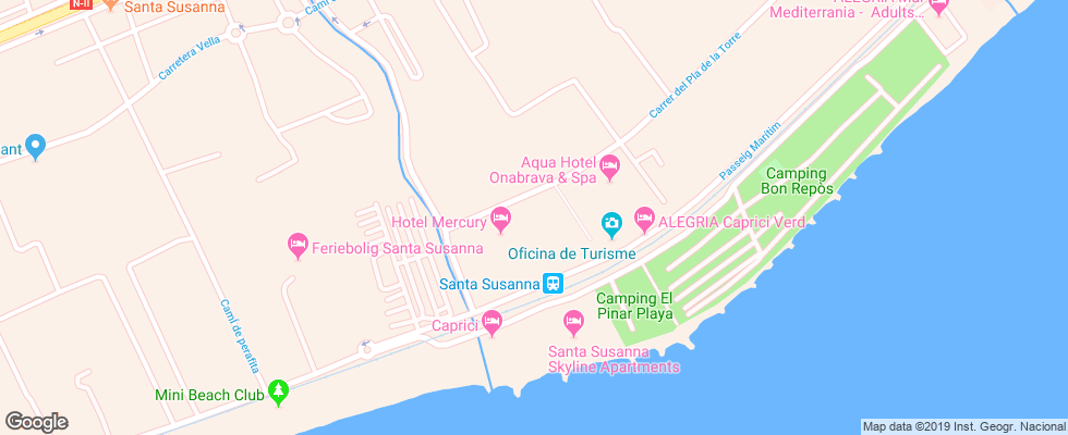 Отель Caprici Verd на карте Испании