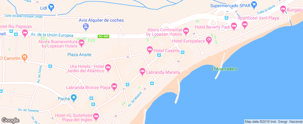 Отель Caserio на карте Испании