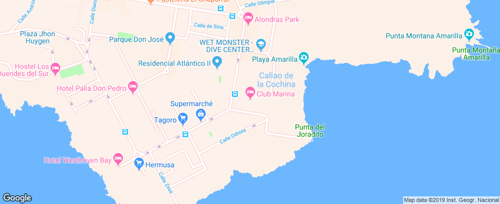 Отель Club Marina Tenerife на карте Испании