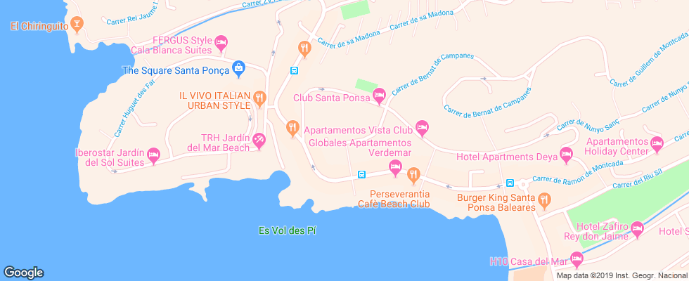 Отель Club Santa Ponsa на карте Испании