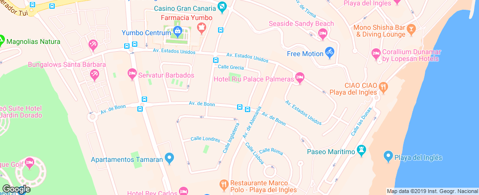 Отель Cordial Biarritz на карте Испании