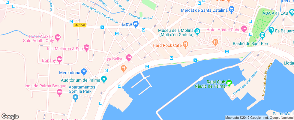 Отель Costa Azul Hotel Palma на карте Испании