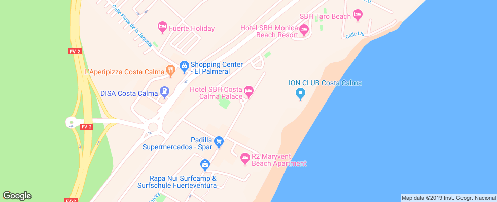 Отель Costa Calma Palace на карте Испании