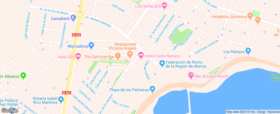 Отель Costa Narejos на карте Испании