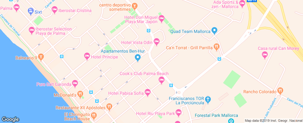 Отель Cristobal Colon на карте Испании