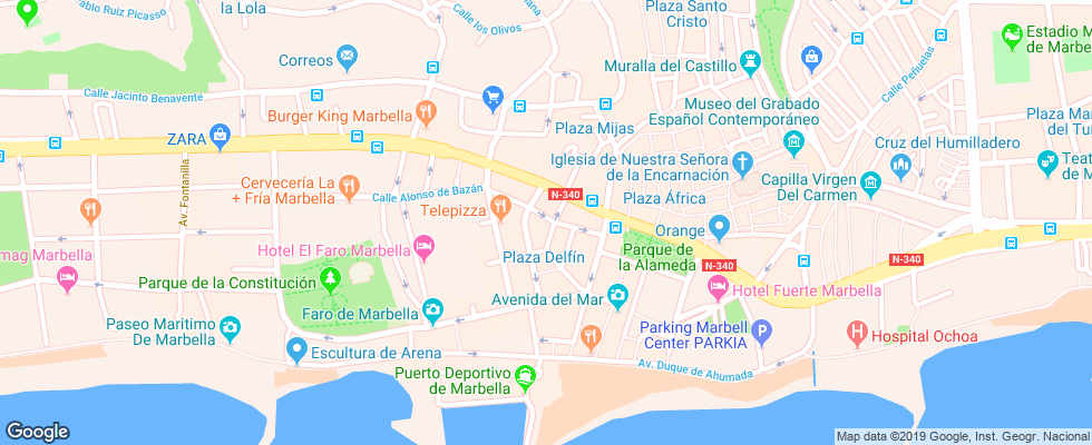 Отель El Rodeo на карте Испании