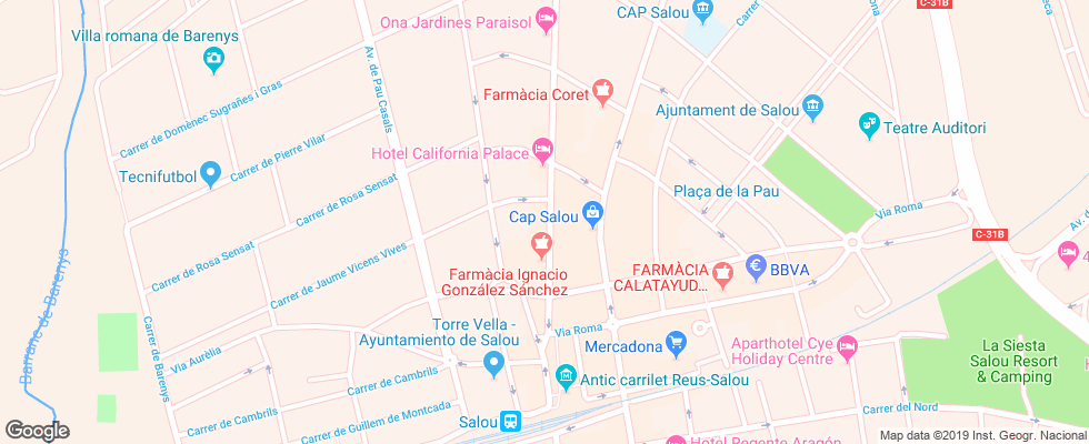 Отель Eurosalou на карте Испании