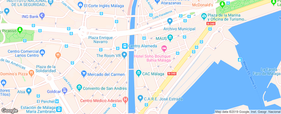 Отель Eurostars Astoria на карте Испании
