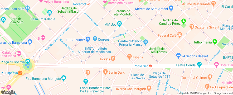Отель Evenia Rocafort Hotel на карте Испании